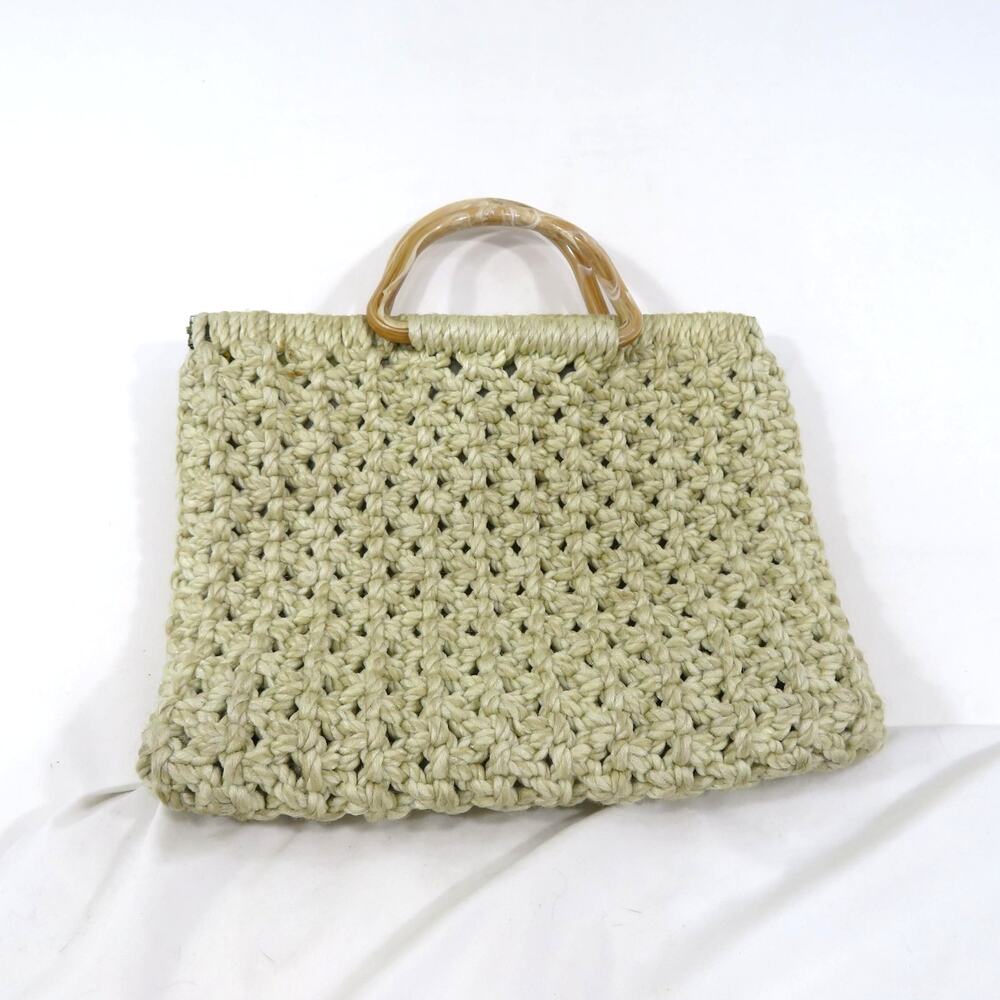 Marion Morse Original Purse Macrame Chunky Knit Style, Beige, 12x9x7 1960s